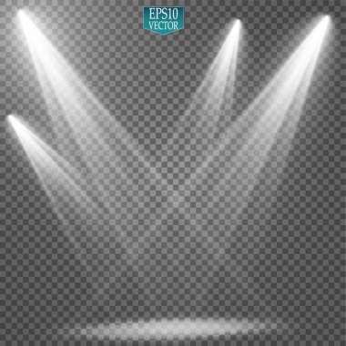 Vektör Spotlights. Sahne. Hafif Efektler. Parlak ışık efekti