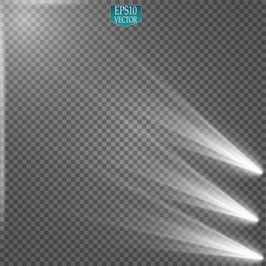 Vektör Spotlights. Sahne. Hafif Efektler. Parlak ışık efekti