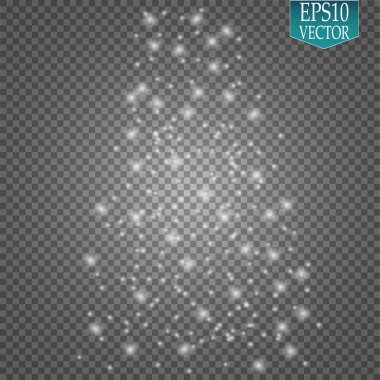 Altın parlayan kümesi üzerinde şeffaf arka plan izole etkileri ışıklar. Güneş ışınları ile flash ve spot. Parlama ışık efekti. Yıldız patlaması ile parıldıyor.