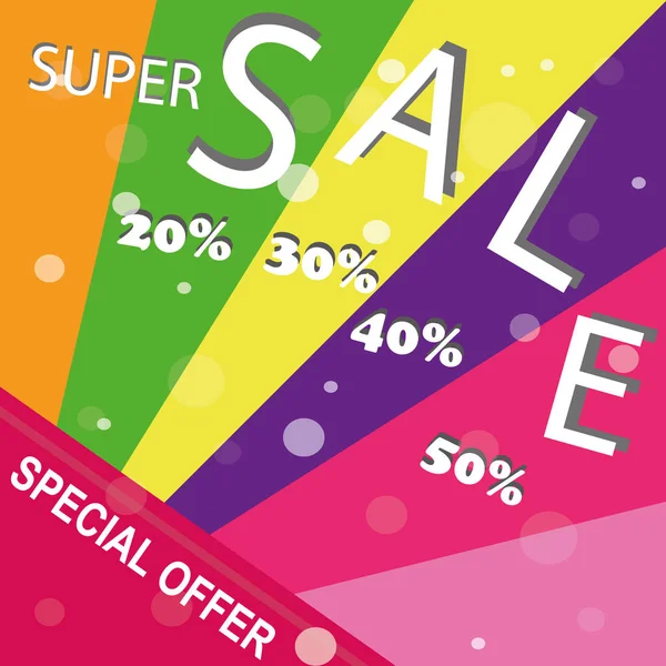Super Sale for Cleidence at 50 off It s гаряча розпродаж плакат барвистий фон. Wow Special пропонує плакат або шаблон продажу для маркетингу або рекламних кампаній. Також для роздрібних продажів . — стоковий вектор