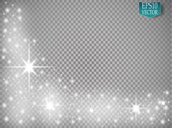 Altın parlayan kümesi üzerinde şeffaf arka plan izole etkileri ışıklar. Güneş ışınları ile flash ve spot. Parlama ışık efekti. Yıldız patlaması ile parıldıyor.