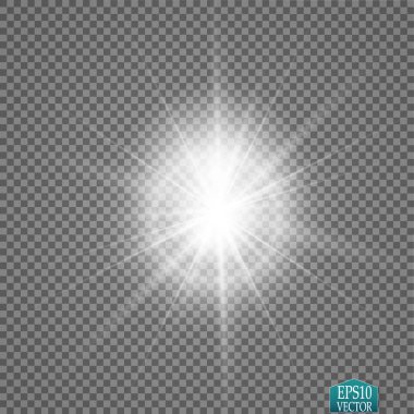 Glow light effect. Star burst with sparkles. Golden glowing lights clipart