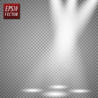 Vektör Spotlights. Sahne. Hafif Efektler. Parlak ışık efekti