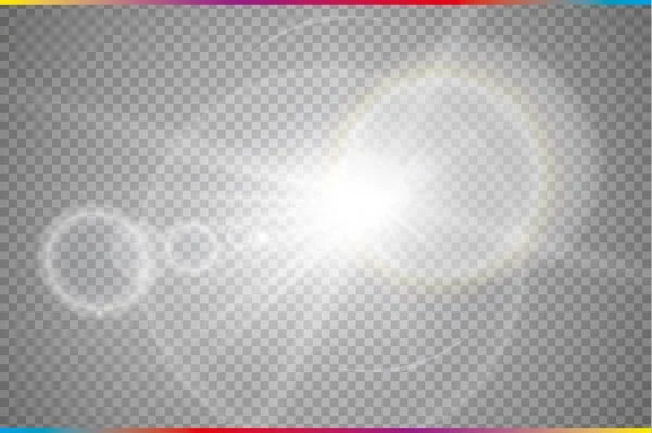 Vector transparent sunlight special lens flare light effect. — Stock Vector