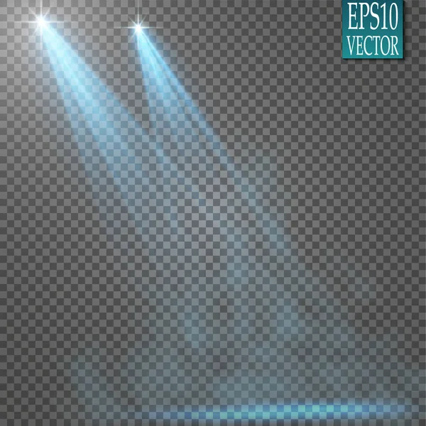Vector Spotlights. Plaats delict. Lichte effecten. Glow light-effect — Stockvector