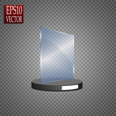 Boş kadehle Ödülü izole, şeffaf kupa şablonu. Vektör öğesi, eps10