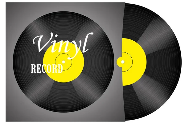 Um disco de vinil realista com uma capa. Disco. Design retrô. Em primeiro plano. Música. Música ao vivo . — Vetor de Stock