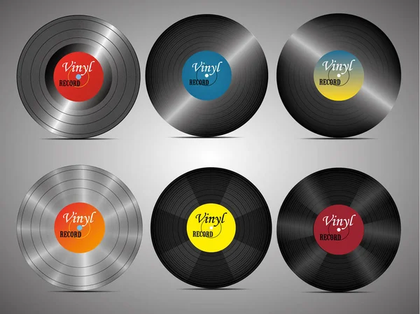 Un disco de vinilo realista con tapa. Disco. Diseño retro. En primer plano. Música. Música en vivo . — Archivo Imágenes Vectoriales