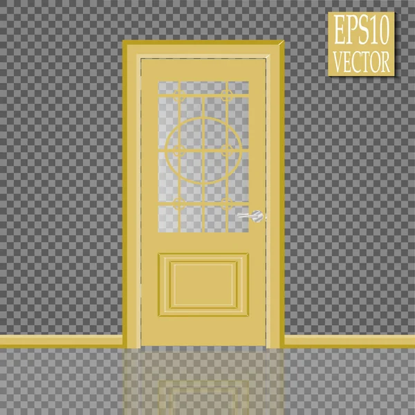 Vector White Closed Door with Frame Isolated on Background — Stock Vector