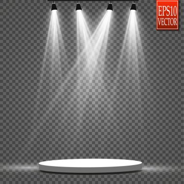Vektör Spotlights. Sahne. Hafif Efektler. Parlak ışık efekti