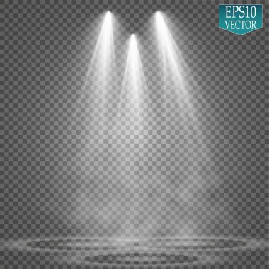 Vektör Spotlights. Sahne. Hafif Efektler. Parlak ışık efekti