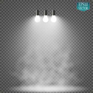 Vektör Spotlights. Sahne. Hafif Efektler. Parlak ışık efekti
