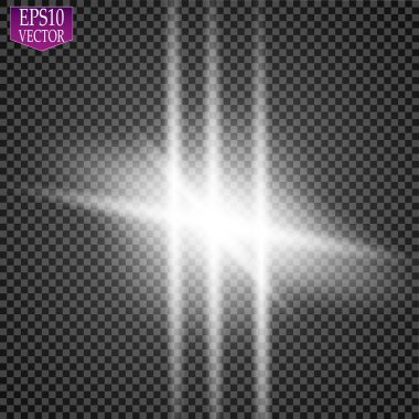 Parlama ışık efekti. Yıldız patlaması ile parıldıyor. Altın parlayan ışıklar