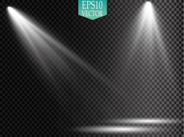 Vektör Spotlights. Sahne. Hafif Efektler. Parlak ışık efekti