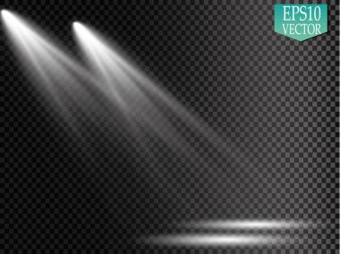 Vektör Spotlights. Sahne. Hafif Efektler. Parlak ışık efekti