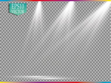 Vektör Spotlights. Sahne. Hafif Efektler. Parlak ışık efekti