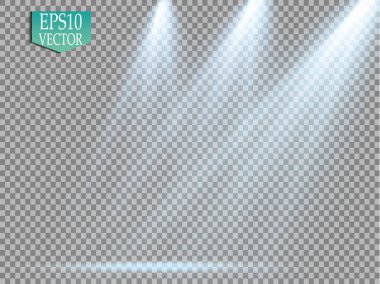 Vektör Spotlights. Sahne. Hafif Efektler. Parlak ışık efekti
