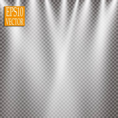 Vektör Spotlights. Sahne. Hafif Efektler. Parlak ışık efekti