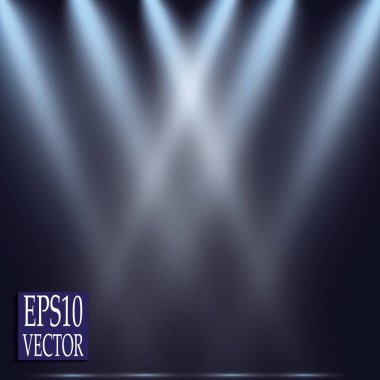 Vektör Spotlights. Sahne. Hafif Efektler. Parlak ışık efekti