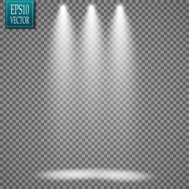 Vektör Spotlights. Sahne. Hafif Efektler. Parlak ışık efekti