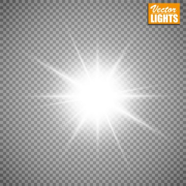 Parlak ışık efekti. Vektör çizimi. Noel flaşı Konsepti.