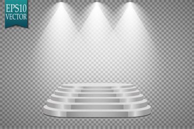 Vektör Spotlights. Sahne. Hafif Efektler Kürsüsü. Işık
