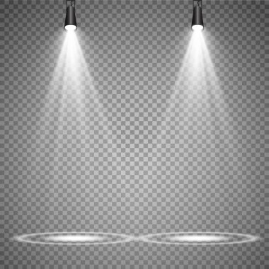 Vektör Spotlights. Sahne. Hafif Efektler. Parlak ışık efekti