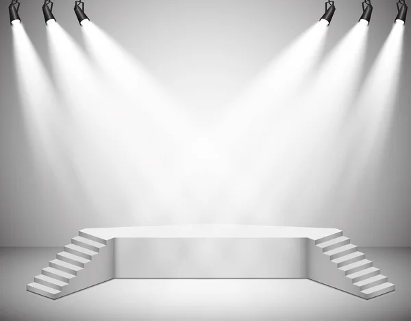 Vector Spotlights. Scene. Light Effects Podium. Light — Stock Vector