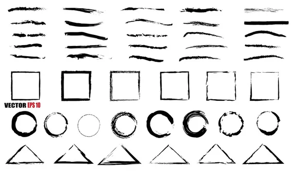 Conjunto de círculos negros vectoriales. Manchas negras sobre fondo blanco aisladas. Manchas para diseño grunge — Archivo Imágenes Vectoriales