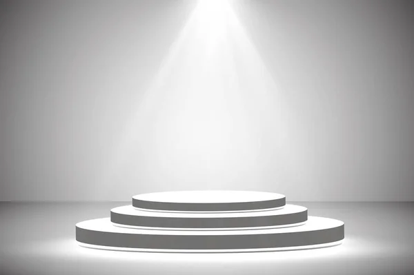 White round podium. Pedestal. Scene. Vector illustration. — Stock Vector