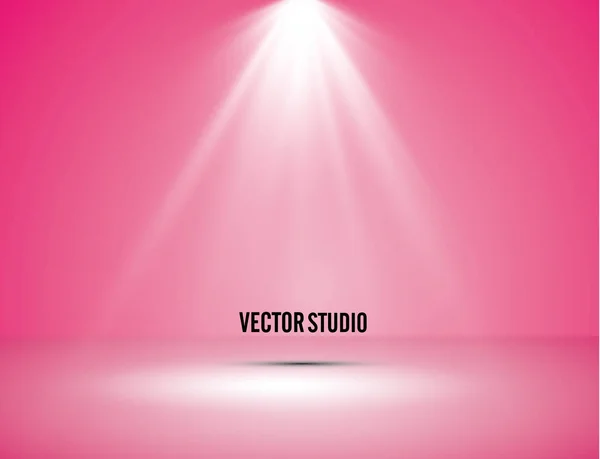 Empty pink studio room, light detector, used as background for display your products. Vector — Stock Vector