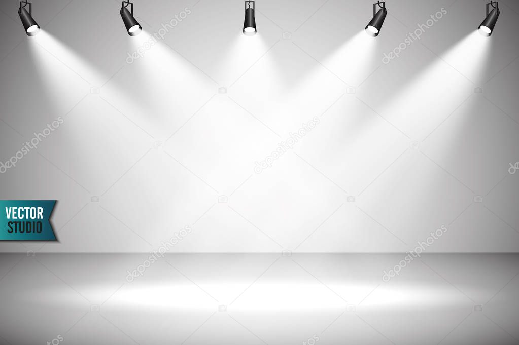 Empty light interior for your creative project. Vector illustration