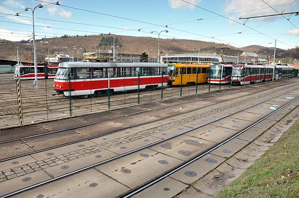 Современные Трамваи Вокзал — стоковое фото