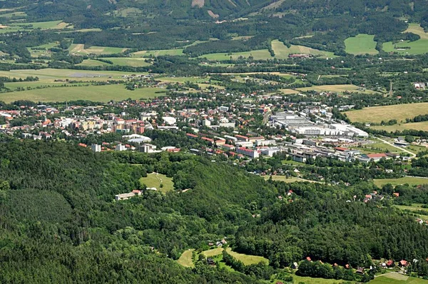 Panoramatický Výhled Město Frenstat Pod Radhoštěm Česká Republika Evropa — Stock fotografie