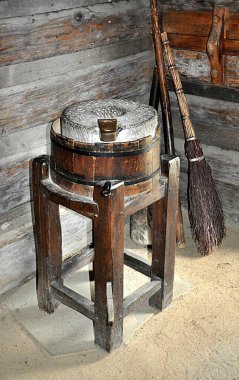 Detay görünümü, eski çiftlik araçları kapalı 