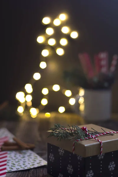 Simple Diy Envolver Regalos Navidad Vintage —  Fotos de Stock