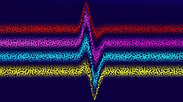 Vetor Fundo Multicolorido Círculos Forma Uma Onda Sonora Contexto — Vetor de Stock