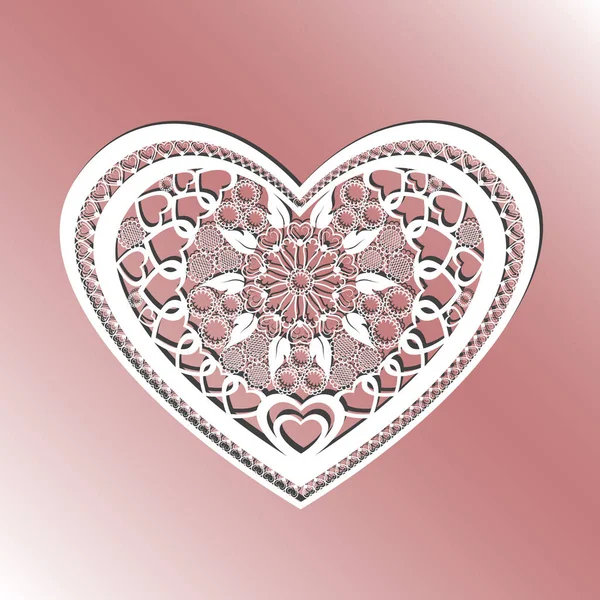 Κοπή Κάρτας Πίνακας Διανυσματικής Καρδιάς Λέιζερ Κομμένη Σιλουέτα Σχέδιο Καρδιάς — Διανυσματικό Αρχείο