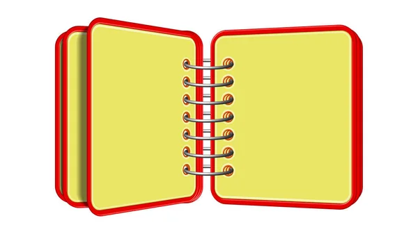Cuaderno Para Notas Con Diseño Espiral Bloc Amarillo Blanco Bloque — Vector de stock