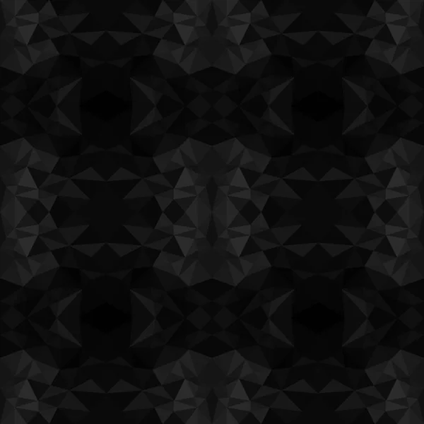 Vector Illustration Triangulated Background Seamless Pattern Black — Stock Vector