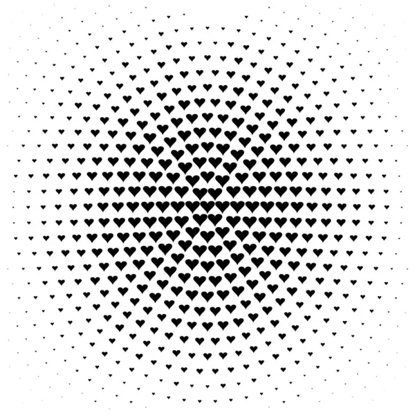Vector Dots Halftone Black Heart White Background Texture — Stock Vector
