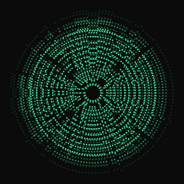 Dönen ışıklar. Soyut vektör arkaplanı. Yeşil nokta daireleri