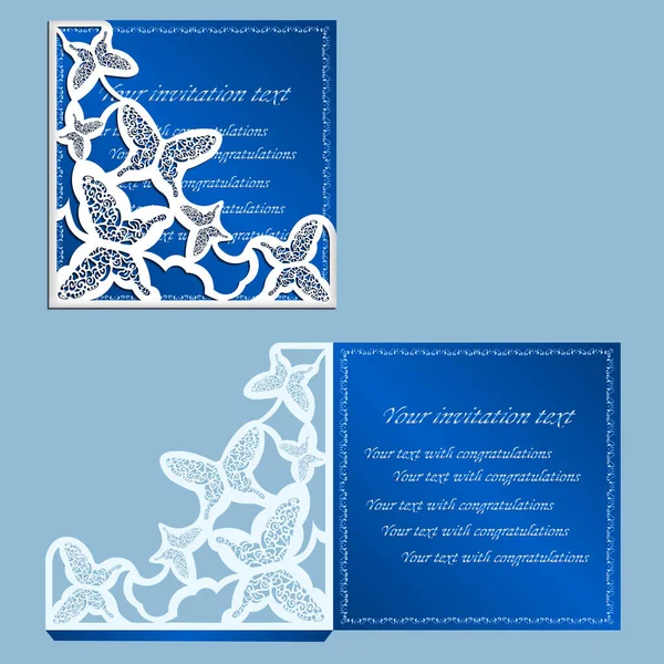 Postal Ilustrativa Vectorial Tarjeta Invitación Saludo Con Mariposa Abstracta Patrón — Vector de stock