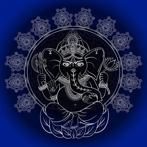 Kreativ Vektor Konst Baserad Lord Ganesha Design Bakgrund För Hindu — Stock vektor