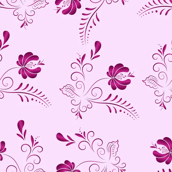 Motif Sans Couture Vecteur Textile Floral Rose Dans Style Russe — Image vectorielle