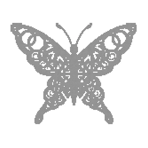 Papillons Pour Design Pour Fond Vector Points Noirs Demi Teinte — Image vectorielle