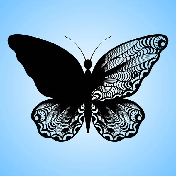 Découpe Vectorielle Papillon Découpe Laser Carte Lieu Mariage Carte Décorative — Image vectorielle