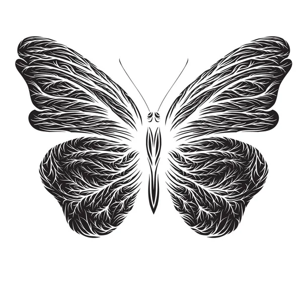 Чёрный Вектор Бабочки Шаблон Крыльях Лазерная Резка — стоковый вектор