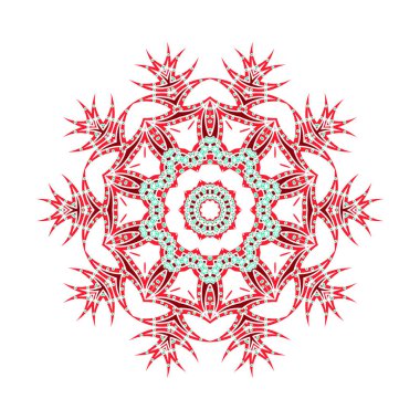 Doğulu vektör. Dekoratif süs mandala. Stres önleyici terapi örnekleri. tasarım elemanı. Yoga logosu, posterin arka planı. Sıra dışı çiçek şekli