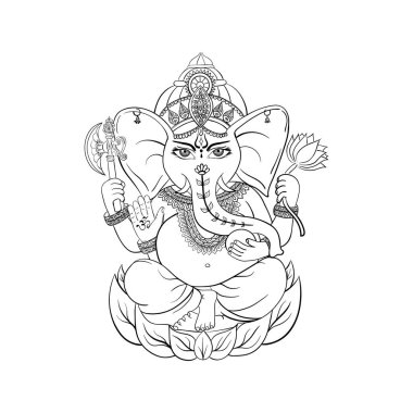 Ganesh Chturthi ya da Shubh Deepawali Hindu Festivali için Lord Ganesha Tasarım arka planı